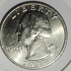 AMERİKA 2021  25 CENT George Washington - Delaware'i Geçmek   KAPAMASINDA