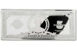 Koleksiyonluk Amerikan Parası Külçe Bar-5 Dolar Gümüş Kaplama 1923