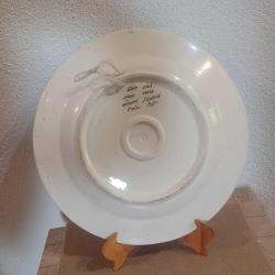 Edip Çini El Boyama Dekoratif Tabak,Mavi Beyaz,Haliç