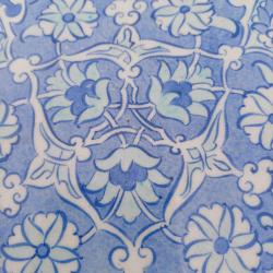 Edip Çini El Boyama Dekoratif Tabak,Mavi Beyaz,Haliç