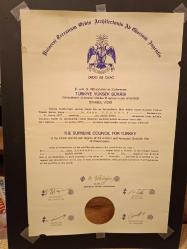 Masonluk, E.K.S.R. 33. ve Sonuncu Derecesi Yüksek Şurası 4. KETUM ÜSTAD Derecesi Masonluk Derece Yükseltme Sertifikası 01 Kasım 1978