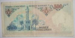 TÜRKİYE CUMHURİYETİ  A55  SERİSİ     500 TL  KAĞIT PARA