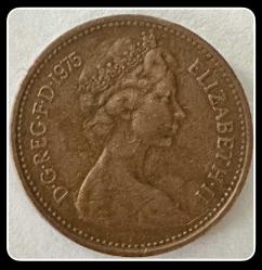 1975 - 1 (ONE) NEW PENNY İngiltere (Birleşik Krallık II.Elizabeth) Bronz / YBMİ75. KM#915