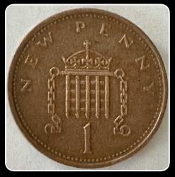 1975 - 1 (ONE) NEW PENNY İngiltere (Birleşik Krallık II.Elizabeth) Bronz / YBMİ75. KM#915