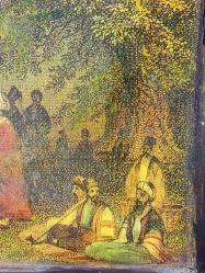 Antika Osmanlı Renkli Gravür Tablo