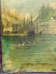 Antika Osmanlı Renkli Gravür Tablo