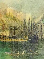 Antika Osmanlı Renkli Gravür Tablo