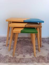 Ahşap 3'lü sehpa takımı el emeği