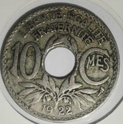 FRANSA 1922   10 CENTIMES    ÖZEL KAPAMASINDA