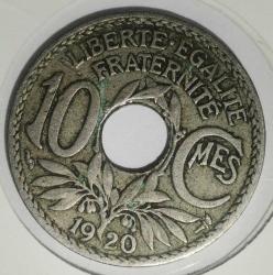 FRANSA 1920   10 CENTIMES    ÖZEL KAPAMASINDA
