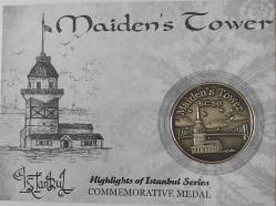 2012 KIZ KULESİ HATIRA PİRİNÇ MADALYASI İSTANBUL SERİSİNDEN ÖZEL PORTFÖYÜNDE KAPSÜL İÇİNDE ÇİLL