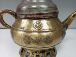 Nadir Antika İran Pirinç Demlik - Semaver..