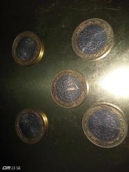 yüzüncü yıl 100.yıl  Çanakkale 1915 köprüsü parası 5 adet 1 TL'lik  1 lira madeni para