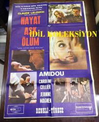 HAYAT AŞK ÖLÜM, ORİJİNAL SİNEMA AFİŞİ - La vie, l'amour, la mort, 1969, FİLM AFİŞİ / POSTERİ - BÜYÜK BOY - ORİJİNAL - 100 X 67 cm EBADINDA - Original Turkish Big Size Movie Poster - Claude Lelouch, 	Amidou, Caroline Cellier, Janine Magnan, Marcel Bozzuffi, Pierre Zimmer, Catherine Samie, Lisette Bersy, Albert Naud, Jean-Pierre Sloan