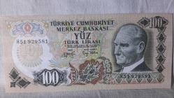 100 Türk Lirası 6 Emisyon  H51929581 Seri nolu Yüz TL.
