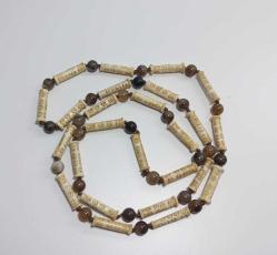 Retro Kemik ve Akik Taşlı El Yapımı Kolye Çin