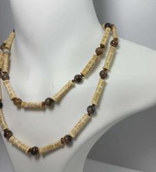 Retro Kemik ve Akik Taşlı El Yapımı Kolye Çin