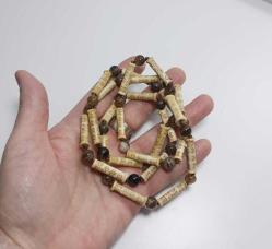 Retro Kemik ve Akik Taşlı El Yapımı Kolye Çin