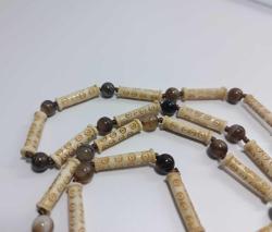 Retro Kemik ve Akik Taşlı El Yapımı Kolye Çin