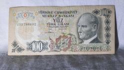 100 Türk Lirası 6 Emisyon J33286602 seri nolu  Yüz TL