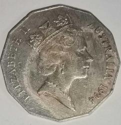 AVUSTRALYA 1994  50 CENT HATIRA PARA Uluslararası Aile Yılı