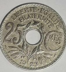 FRANSA 1923  25 CENTIMES