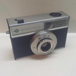 Agfa Isomat rapid C ,filmli fotoğraf makinesi 4,5/38 mm lens,Deri tasima cantasi ile beraber