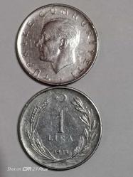 TÜRKİYE CUMHURİYETİ 1 LİRA 1975 ( TERS DÜZ TAKİM)