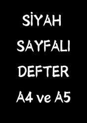 Kişiye Özel Siyah Sayfalı Defter A4-A5 (60 Sayfa) Beyaz Kalem Hediyeli