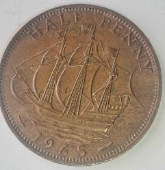 İNGİLTERE 1965  HALF PENNY