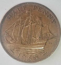İNGİLTERE 1965  HALF PENNY
