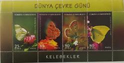 2009 KELEBEKLER DÜNYA ÇEVRE GÜNÜ HATIRA BLOĞU DANTELLİ MNH 2023 KATALOK FİYATI;150.00TL NADİRDİR.