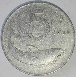 Efemera - İTALYA 1954   5 LİRE - kitantik - kitaLog