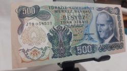 500 Türk Lirası 6 Emisyon çil altı + J70058527