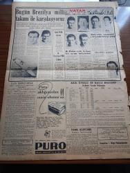 Vatan Gazetesi - 1 Mayıs 1956 - Ahmet Emin Yalman Köşe Yazısı - İktisadi Duruma Dair Meclise İki Takrir Verildi - 5 Gazetecinin Durumu Meclise İntikal Etti - Belediye Kasap Mücadelesi Şiddetli Devresine Girdi -  Mareşal Montgomery Kıtalararası Hidrojen Bombalı Füze 1961'de Hazır Diyor- CHP Genel Sekreteri Kasım Gülek Türk Kadını Partimize Tehalükle Katılıyor Dedi - Ankara İstanbul Arasında Geç Saatte Uçak Seferleri Başladı - Sovyet Komünist Partisi Genel Sekreteri Kruşçef Amerika Rusya İşbirliğinden Bahsetti - Bugün Bahar Bayramı - Türk Devrim Ocaklarında Kadın Hakları Görüşüldü - İstanbul Nasıl Kalkınabilir - Ölüme Gidiyorum Yazan Carter Dickson Yazı Dizisi - Memleketimizde Akıl Ve Kalp Hastalıkları Artmış - Cimciler Karikatür - General Ali Fuat Cebesoy'un Siyasi Hatıraları Yazı Dizisi - Fransa'nın Büyük Rejisörü Christian Jague Geliyor - Japonya'da 140.000 Fahişe Varmış - Bugün Brezilya Milli Takımı İle Karşılaşıyoruz - İsfendiyar - Lefter Küçükandonyadis - Naci Yazgan - Kadri Aytaç