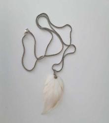 Vintage 925 Gümüş Ve Sedef Yapraklı Kolye