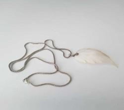 Vintage 925 Gümüş Ve Sedef Yapraklı Kolye