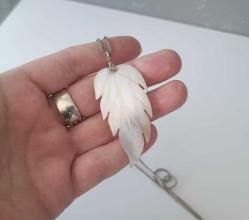 Vintage 925 Gümüş Ve Sedef Yapraklı Kolye