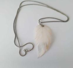 Vintage 925 Gümüş Ve Sedef Yapraklı Kolye