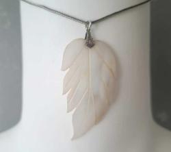 Vintage 925 Gümüş Ve Sedef Yapraklı Kolye