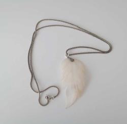 Vintage 925 Gümüş Ve Sedef Yapraklı Kolye