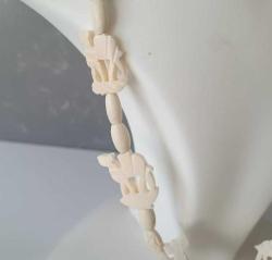 Vintage Kemik Malzemeden Deve Figürlü El Yapımı Tribal Kolye