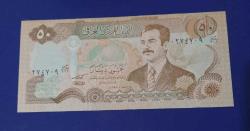 Irak 1994 50 Dinar Çil Saddam Hüseyin profili