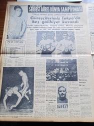 Vatan Gazetesi - 23 Mayıs 1954 - Ahmet Emin Yalman Köşe Yazısı - Demokrat Parti Meclis Grup'u Bugün Toplantı Yapıyor -  Başbakan Adnan Menderes Ankara'da Genç Demokratlar Temsilcileriyle Görüşürken - Tokyo Dünya Serbest Güreş Şampiyonası - Güreşçi Osman Kambur - Nurettin Ardıçoğlu 12 Ay 15 Gün Hapse Mahkum Oldu - İngiltere Fransa Anlaşmasının 50. Yıldönümü - İstanbul'da Rıhtım ve Antrepo Yapılacak - Seçimlerin Kati Neticesi Açıklandı - İtalyanlar Dört Yugoslav'ı Esir Aldı - Denizde İsyan Yazan Herman Wouk Yazı Dizisi - Akademik Hürriyetin Şartları Yazan Hasan Refik Ertuğ - Türk Irak Dostluk Anlaşmasının Yıldönümü - Mısır Komünist Çin'i Tanıyacakmış - General Ali Fuat Cebesoy'un Siyasi Hatıraları Yazı Dizisi - Osmanlı Tarihinden Sayfalar Yazan Feridun Fazıl Tülbentçi Yazı Dizisi - Jigolo Yazan Daniel Harper Yazı Dizisi - Puro Tuvalet Sabunu - Güreşte Bekir Büke Ve Adil Atan Rakiplerine İttifakla Mağlup Oldular - Pan American - Gripin - Arı Unları - Good Year - Karamürsel Mağazası