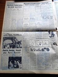 Vatan Gazetesi - 6 Ağustos 1956 - Milletlerarası Salon Fıkraları Yarışmasında Aziz Nesin 1. Turhan Selçuk 2. Oldu - Ahmet Emin Yalman Köşe Yazısı - Bakırköy CHP Kongresinde Hatipler Şiddetli Tenkitler Yaptı - Osman Bölükbaşı İle Polis Cipleri Yarıştılar - Mısır kısmi Seferberlik İlan Etti - Kasaplar İstanbullular'a Karşı Mukavemete Başladı - Suçlu Yazan Orhan Kemal Yazı Dizisi - Amerika'da Cumhurbaşkanlığı Seçimi Hazırlıkları - İşçi Sigortaları Bir Hastane Ve Han Yaptırıyor - Geçmişte Bugün Yazan Feridun Fazıl Tülbentçi Yazı Dizisi - Hoş Memo Karikatür - Katin Ormanı Katliamından Stalin Mesul Mu - Müzeyyen Senar'ı Andırmasından dolayı Küçük Müzeyyen Diye Anılan Şükran Ozer- Ella Sinders Çizgi Roman Fred Fox - Etna'nın Ateşi Yazan Henri Castillou Yazı Dizisi - Ali Fuat Cebesoy'un Siyasi Hatıraları Yazı Dizisi - Trompetist Zekai Apaydın - Fenerbahçe Dün Kendi Sahasında Galata Takımını 7 0 Mağlup Etti - Cezmi Or Kupası Atletizm Müsabakaları Programı - Rugby - Avcılar Bayramı Dün Yapıldı