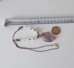 Vintage 925 Gümüş Ametrin Aytaşı Akik ve Yeşim Taşlı Kolye