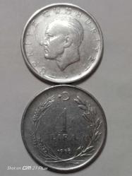 TÜRKİYE CUMHURİYETİ 1 LİRA 1960 ( TERS DÜZ Takım)ÇÇT