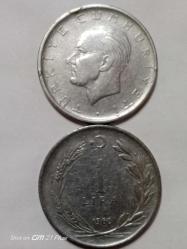 TÜRKİYE CUMHURİYETİ 1 LİRA 1960 ( TERS DÜZ TAKİM)ÇT