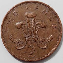 BİRLEŞİK KRALLIK 2 Pence, 1989 ÇÇT (II. Elizabeth)