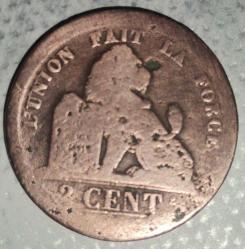 BELÇİKA 1800 LERİN SONU   2 CENT   TARİH OKUNMUYOR HALİYLE ÖZEL KAPAMASINDA